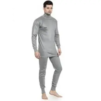 MENS SOLID HIGH NECK THERMAL WEAR TOP AND BOTTOM SET